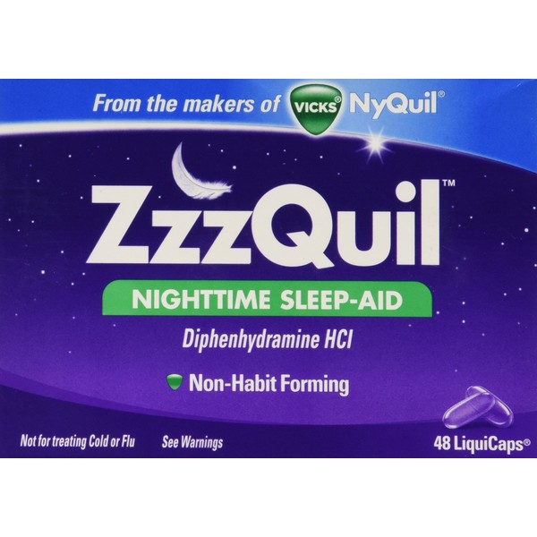 ZzzQuil Nighttime Sleep Aid Liquicaps, 48 Count