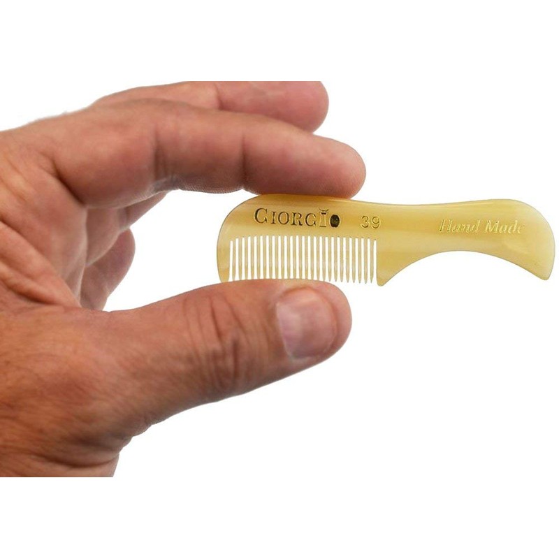 Giorgio GBRD1 Small Travel Men's Mustache and Beard Brush, Natural