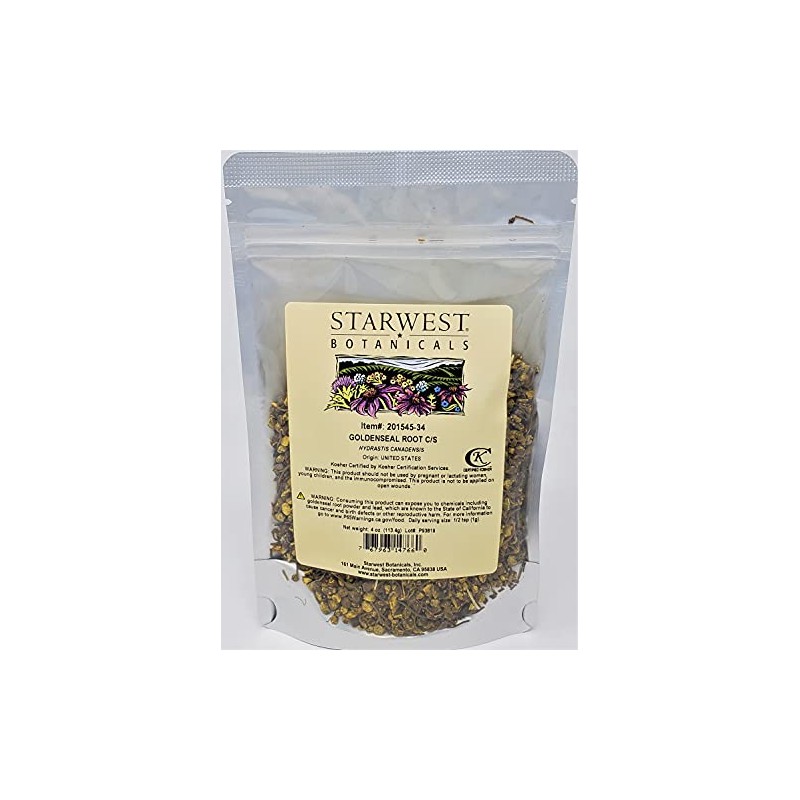 Starwest Botanicals Goldenseal Root Cut & Sifted Wildcrafted, 4 Ounces
