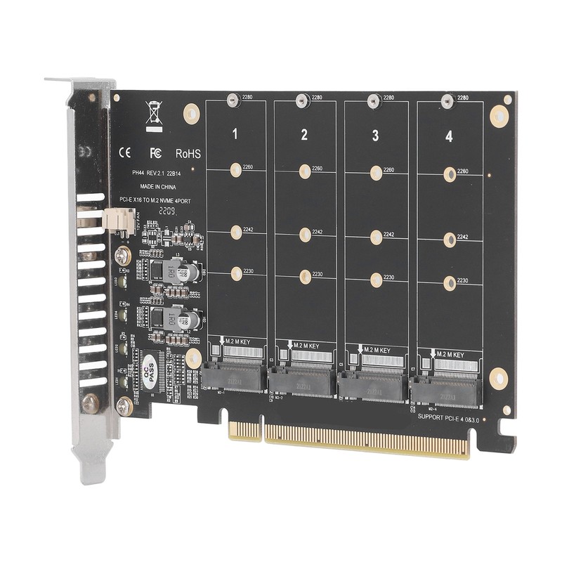 M.2 NVME SSD to PCIE X16 Adapter 4 Port High