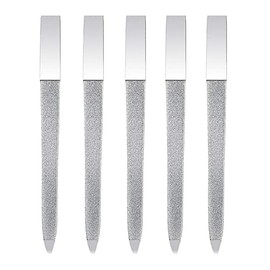 5 limas de uñas de diamante de doble cara de metal para uñas de esmalte, elimina las crestas de uñas, lima de uñas y juego de pulidor para pedicura, k