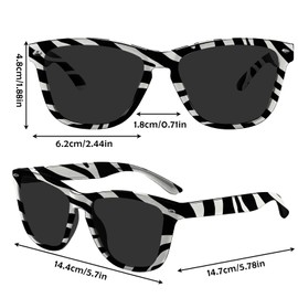 Miwasion Classic Polarized Square Sunglasses for Trendy Cute Women with UV Protection,Classic Sunglasses for Woman, Men and Girls(Black-Zebra)