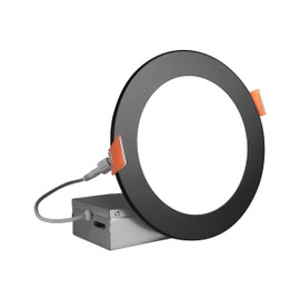 NICOR Lighting Recessed Light Fixtures - IXE 6-in Canless LED Downlight - Dimmable LED Ceiling Light with Edge-Lit Technology - Black, 12 Packs