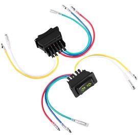 XMSJSIY Universal 5-Pin Car Power Window Switch with Wire Car Control Master Rocker Toggle Automatic Switch with Wiring LED Light Tree Momentary DC 12 V - 2 Pieces