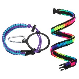 sourcing map Paracord Handle, Water Bottle Handle Strap, Paracord Cap Strap Cord, Carrier Strap Cord for Wide Mouth Bottles 16oz to 64oz, Blue/Purple