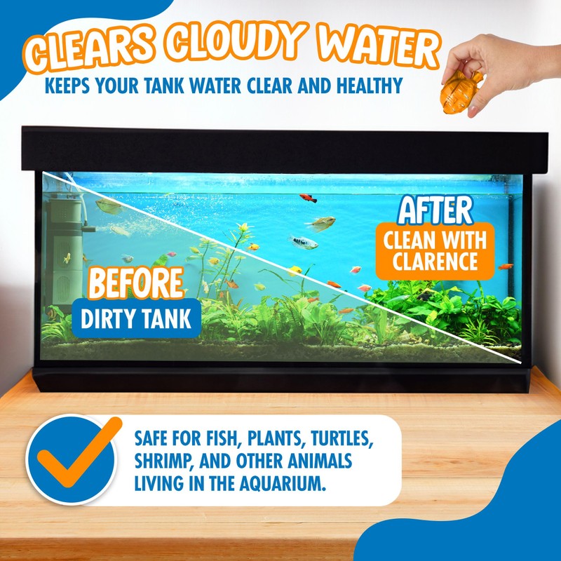 Clarence the Clarifier Fish Aquarium Water Clarifier | Clear Cloudy