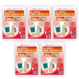 Just stick it to sleep to clean your feet sap sheet, sole sheet, 36 sheets, 19 types (5 piece set)