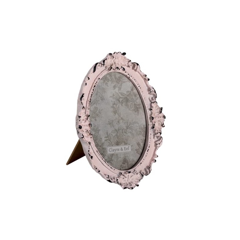 MAISONICA 6" x 4" Pink Oval Classic Shabby Chic Photo