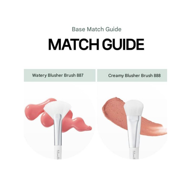 FILLIMILLI Watery Blusher Brush 887/Creamy Blusher Brush 888 With Make-up