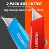 REXBETI 2 Pack Utility Knife with Extra Blades, 2 Color