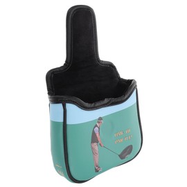 WOONEKY Golf Putter Headcover Pu Leather Square Shape Cover with Cartoon Design for Mallet Putters Durable Protection for Golf Accessories Fun and Stylish