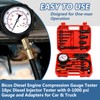 Bicos Diesel Engine Compression Tester Kit with 0-1000 psi Gauge