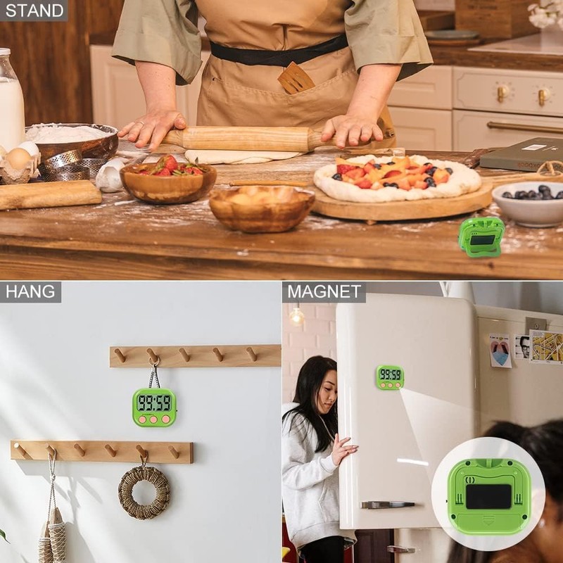 Digital Kitchen Timer with Large LCD and Magnetic Stopwatch. Portable