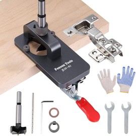35mm Concealed Hinge Jig, Metal Cabinet Door Hinge Jig, Accurate Hinge Drilling Hole Puncher Hole Guide Locator with Quick Clamp, Household Woodworking Tools for Door Cabinets Hinges Mounting