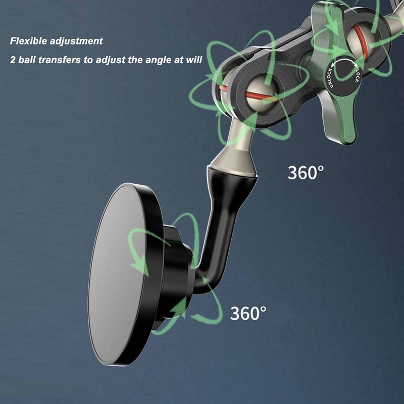 Magnetic Car Mount with Dual 360 Degree Ball Head 1/4inch