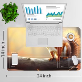 for TCG Playmat Ultra Pro Playmat with Zones, 24x14 in Non-Slip Rubber for MTG Playmat with Drawstring Travel Pouch and 6 Dice, for MTG Mat, Animals Cute Squirrel Pattern Card Game Playmats