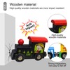 ALEENFOON 13 PCS Magnetic Wooden Train Set Toys, Engines Cars