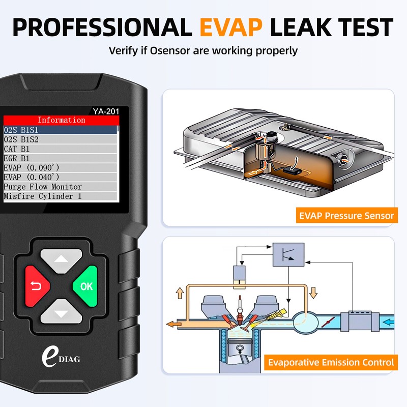 KINGBOLEN 2024 YA201 OBD2 Scanner Auto Check Engine OBD Code