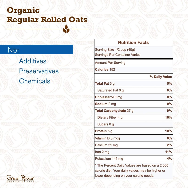 Great River Milling Organic Old Fashioned Rolled Oats | Whole