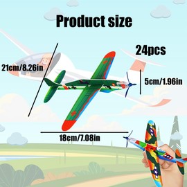 Polystyrene Flyer Set, Mixed Individually Packed Gliders, Styrofoam Gliders, Aviator Throwing Gliders, Classic Party Bags for Children's Birthday, Ideal for Flight Enthusiasts (24 Pieces)
