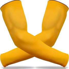 Beister, UPF 50+, protección UV y solar, mangas de compresión de enfriamiento para ciclismo, baloncesto, Amarillo, Large