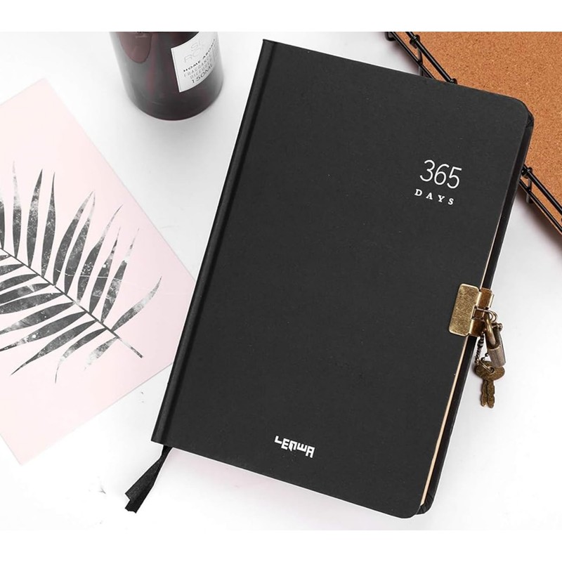 ITODA 365 Days Secret Diary Lockable Notebook A5 Password Notepad