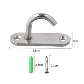 Gudalea 6Pcs Heavy Duty Oval Open Hooks, Stainless Steel 304 Ceiling Hooks for Hanging Plants, Lamp, Basket, Fan, Tool, Marine Deck Hardware