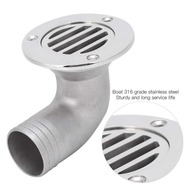 EIMSOAH Boat Bend Floor Drain,316 Stainless Steel Deck Drain Boat