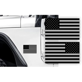 Unbranded AMERICAN FLAG Fender Stickers / USA Flags Hood Decals 4x4 / Fits: Jeep JK TJ JT