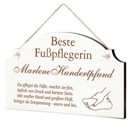 Dekolando Sign "Bester Fußpfleger Beste Fußpflegerin Geschenk - Funny Gifts in 3 Sizes for Birthdays, Christmas, Easter, Santa Claus, for Men, Women, Colleagues, Employees