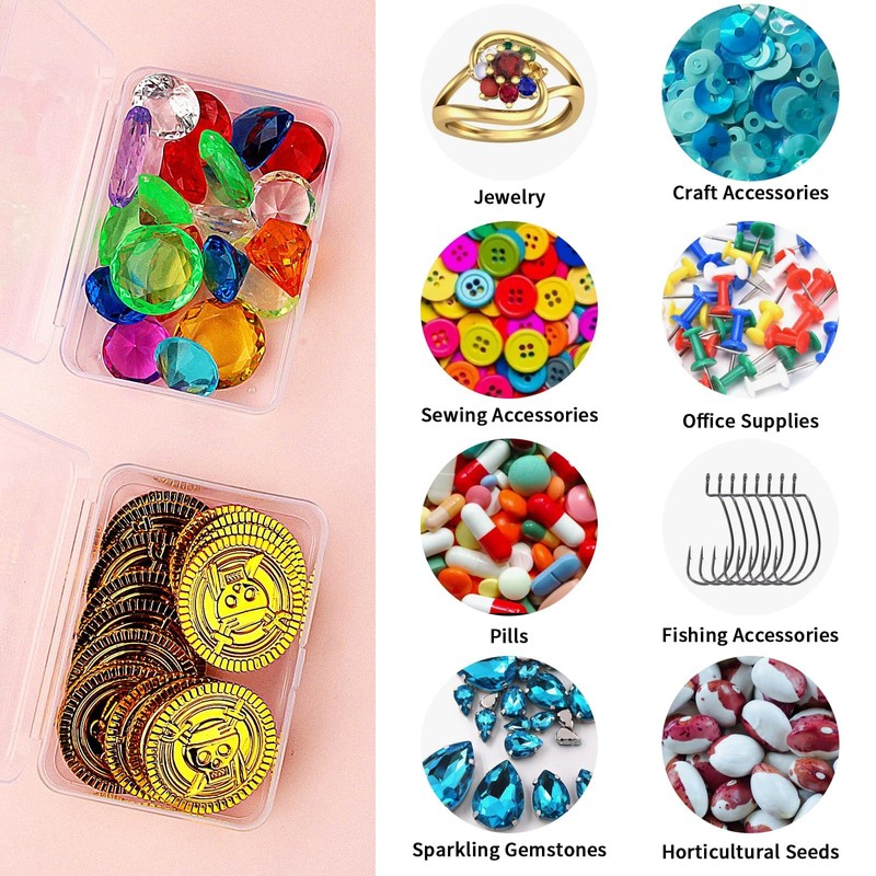 Pack of 15 Storage Boxes with Lid, Small 9.8 x