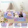12PCS Modular Kids Play Couch, Kids Sofa with Blanket for