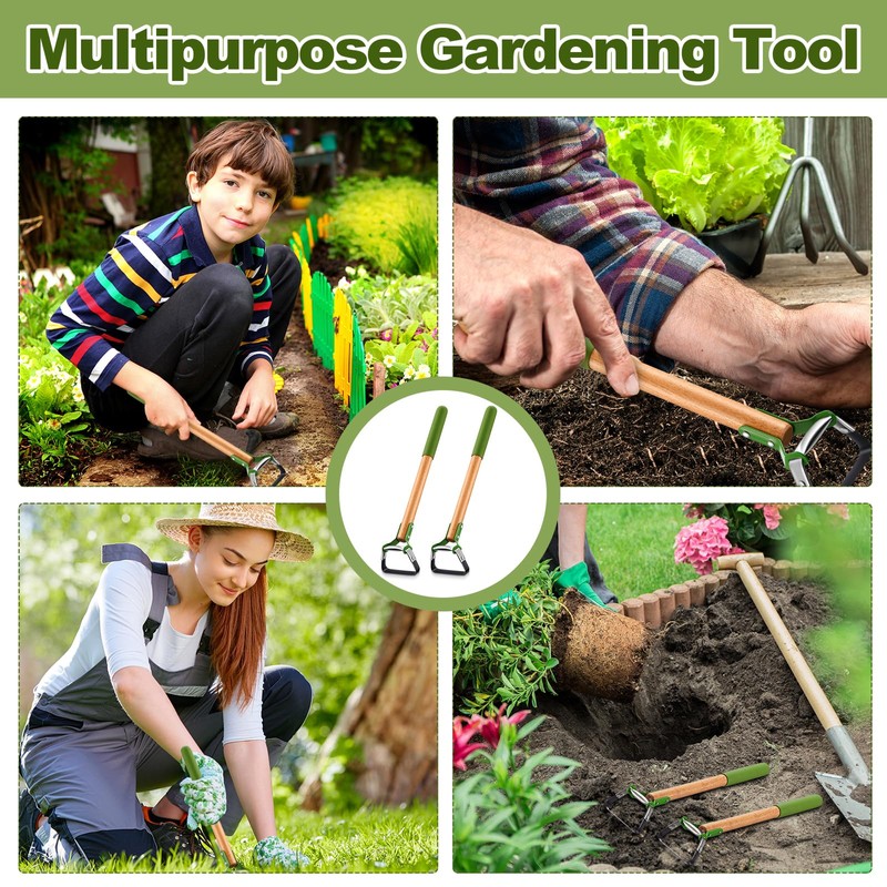 Leriton 2 Pcs Mini Garden Hula Hoes for Weeding 17