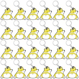 CiciBear 24 Pack Corgi Keychains Party for Corgi Puppy, Pet Animals,Let's Pawty Party, Animal Lover, Kids Birthday, Baby Shower, Yellow, Small