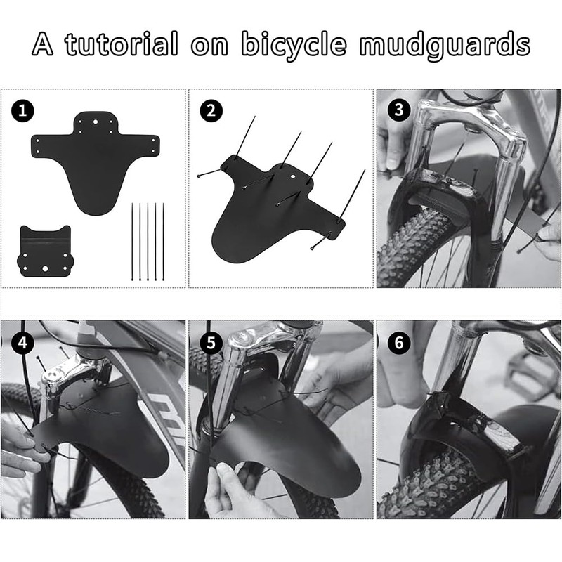 SWZY 2pcs Mountian Bike Mud Flap,MTB Mud Guard Front and