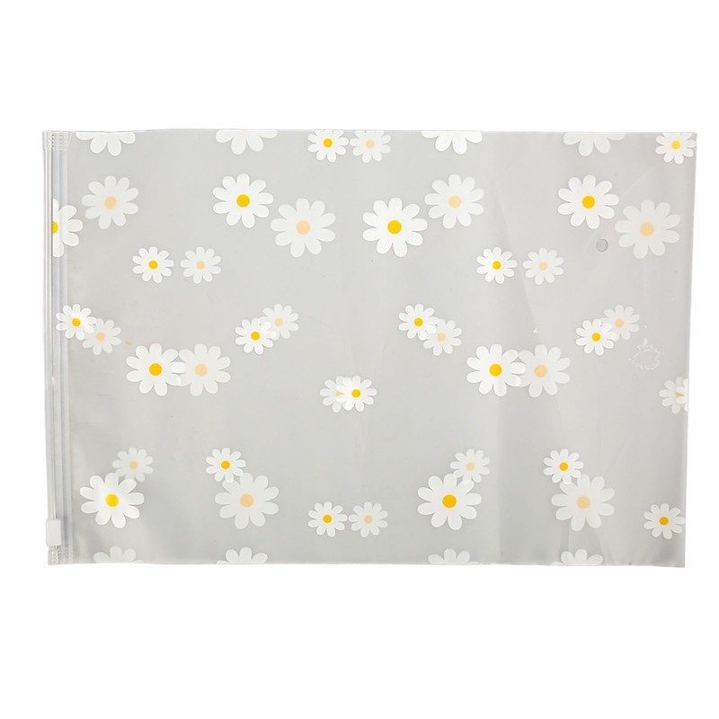 30PCS Frosted Slide Zip Plastic Bags Daisy Pattern Reusable Lightweight