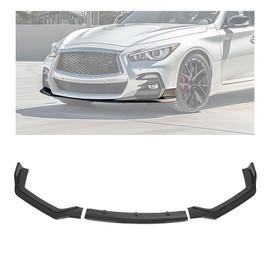 HECASA Front Bumper Lip Spoiler Compatible with 2018-2023 Infiniti Q50 Sport Models, PP Plastic 3PC Style Under Chin Splitter Bumper Valance Diffuser Protector Air Dams - Gloss Black