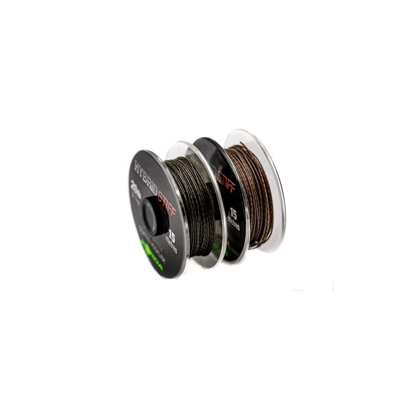 Korda Hybrid Stiff Coated Braid Hooklink: Weed Green
