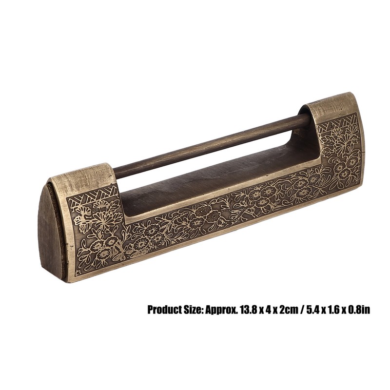 Chinese Antique Lock Retro Spacing 9cm/3.5in Classic Pattern Brass Horizontal