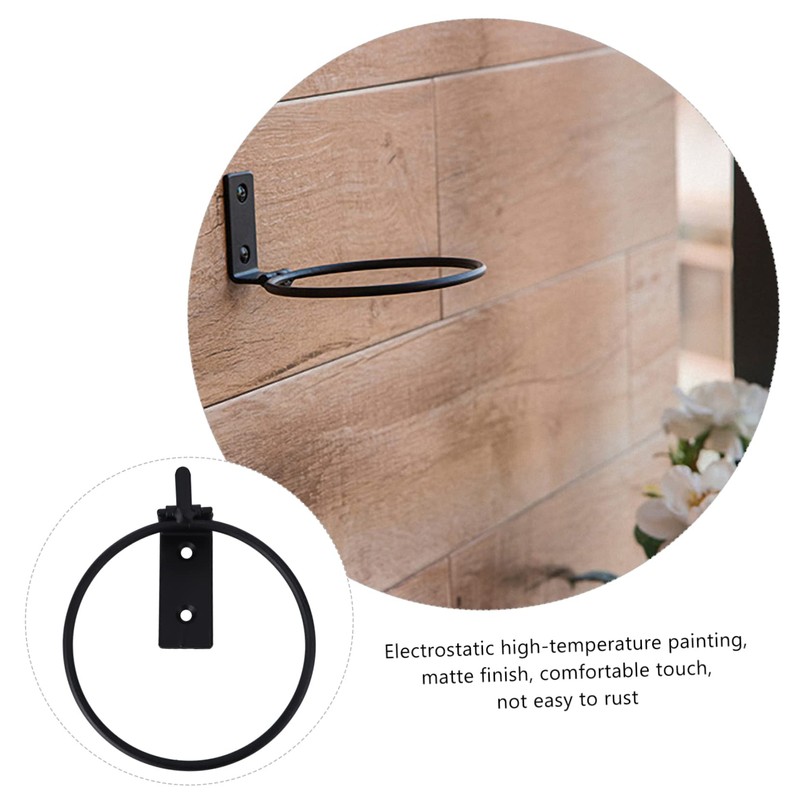 Levemolo 3pcs Wall Mounted Flowerpot Stand Durable Metal Iron Ring