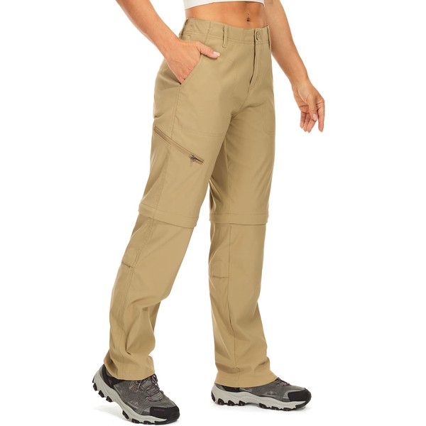 Women's Hiking Convertible Pants Zip Off Capri Lightweight Quick Dry