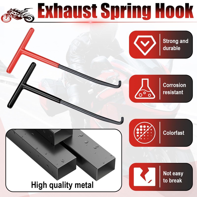 2 PCS Exhaust Spring Puller Tool, Motorcycle Exhaust Spring Hook,