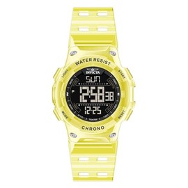 Invicta Racing Men 52mm Plastic Yellow Black dial Electronic Digital