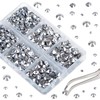 QOGIR 6300pcs Metallic Silver Hotfix Rhinestones for Crafts Clothes DIY