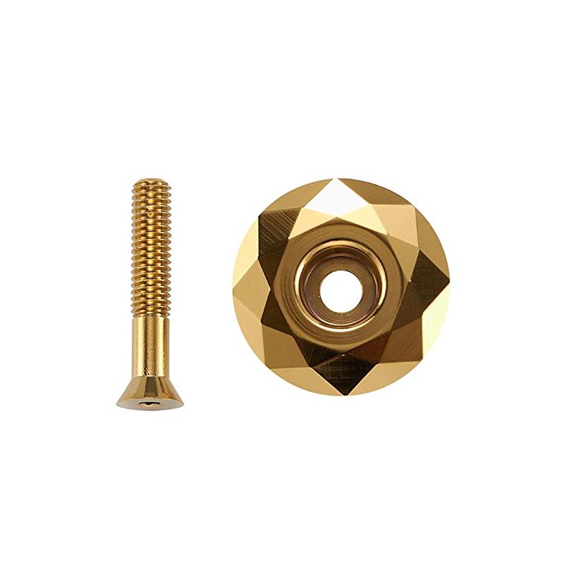 LTronics Bike Bicycle Diamond Headset Cap with Bolt - Golden