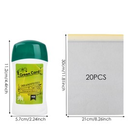 Tattoo Stencil Cream, Professional Tattoo Transfer Gel with Tattooing Transfer Paper 20 Sheets, Safe and Long-Lasting Transfer Soap, Tattoo Supplies Accessories Kit for Beginners, 51g