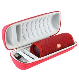 khanka Hard Travel Case Replacement for JBL Flip 7/5/6 Waterproof Portable Bluetooth Speaker (Red)