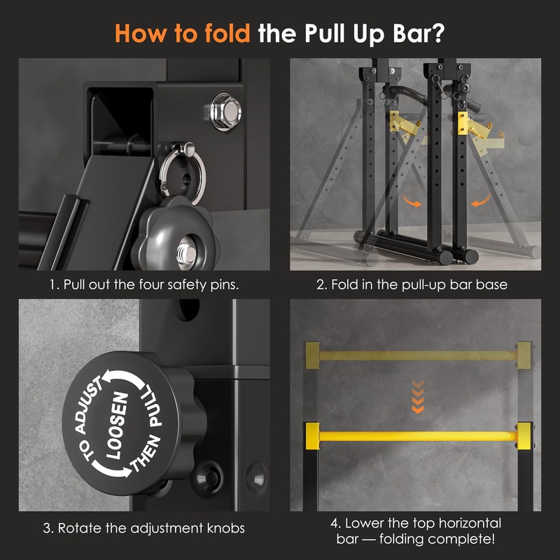 SogesPower Power Tower Pull Up Bar Station, Foldable Pull Up