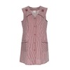 7/8 Tunic Cotton Striped Short Sleeveless Cooking Apron, Bordeaux -