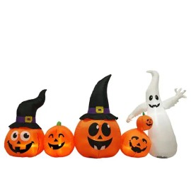 Halloween Inflatable Pumpkins Ghost Outdoor Decor LED Lighted Lawn Decoration Yard Decoration Holiday Decor 8FTdefault: default title